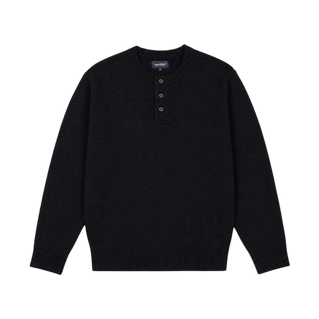 Clothes11 NUART STUDIO Arbo Henley Neck Knit Black