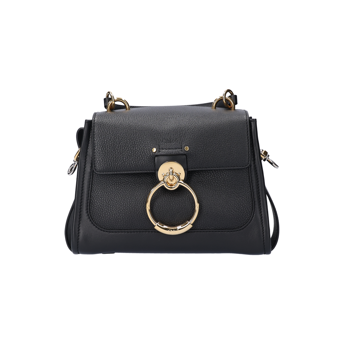 ITDRQQUC8TEK Chloe Tess Mini Day Bag in Grained Shiny Calfskin Black