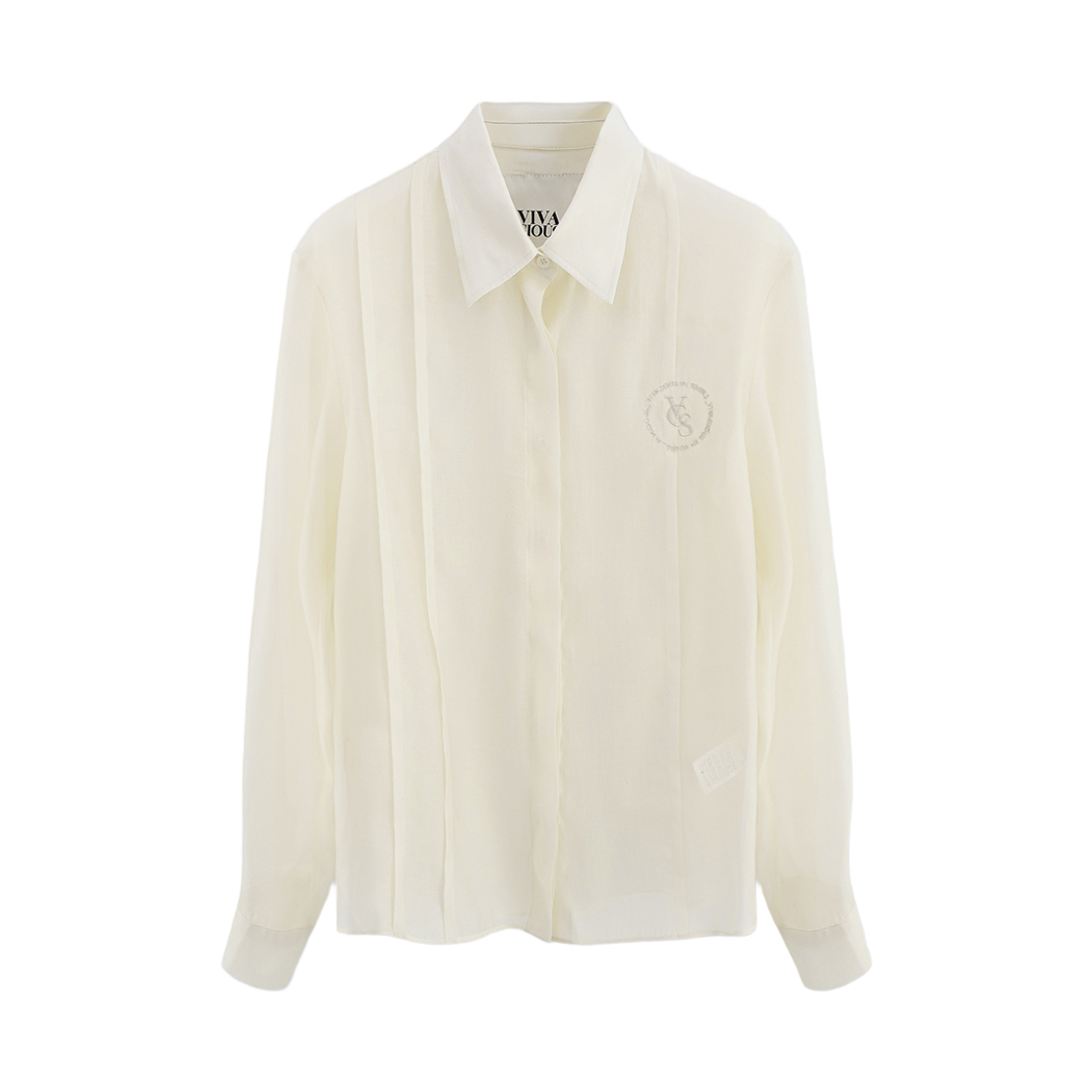 비바셔스 뉘 시스루 핀턱 라인 셔츠 크림(VIVACIOUS Nuit See-Through pintuck line Shirt CREAM)