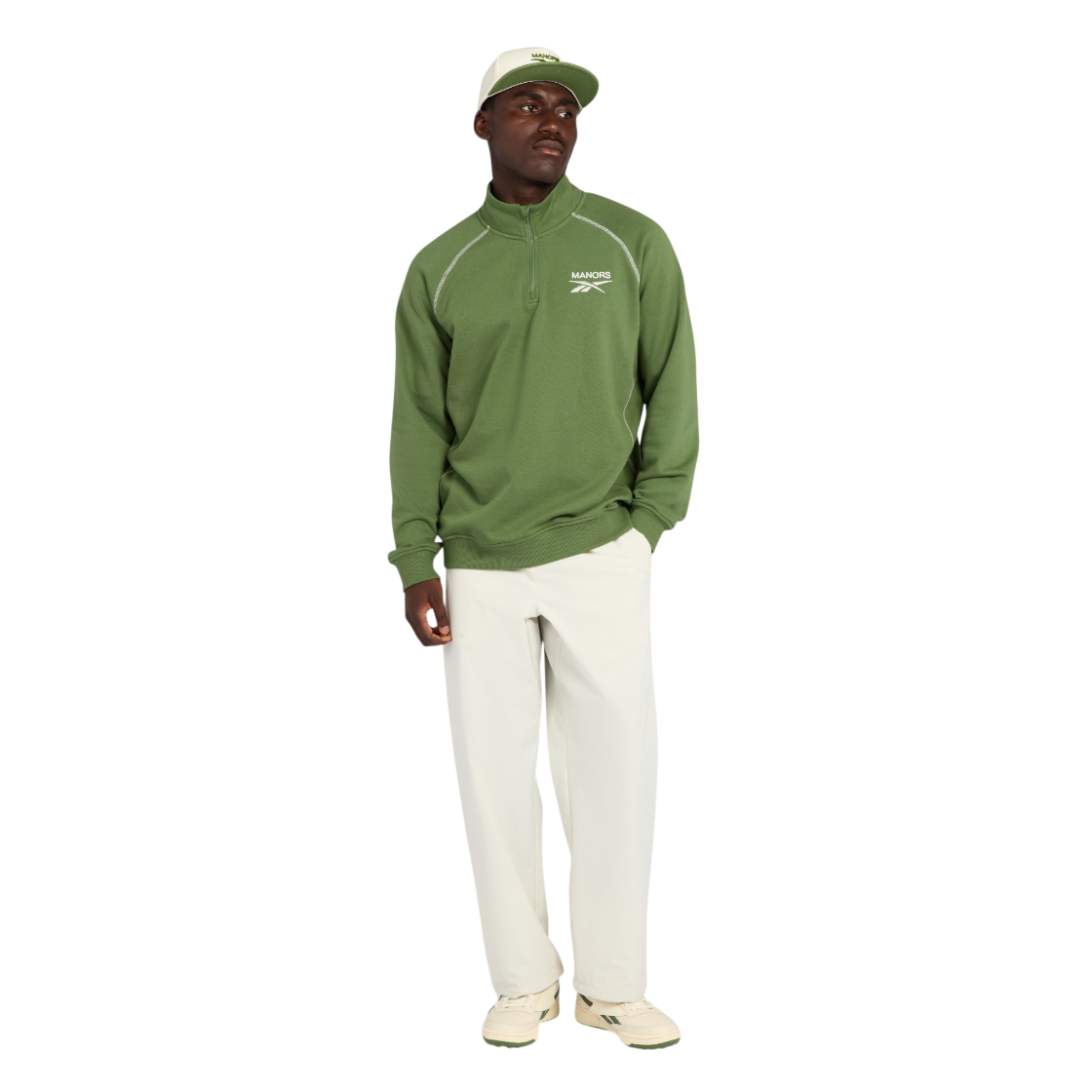 매너스 골프 x 리복 오가닉 쿼터집 풀 오버 레거시 그린(Manors Golf X Reebok Organic Quarter zip Pull Over Legacy Green) - 2