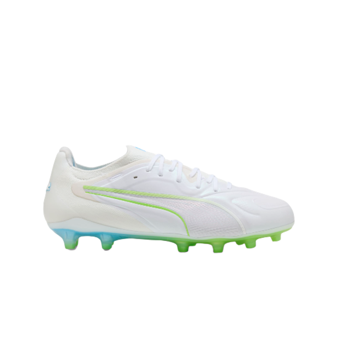 109388-01 Puma King 20 Ultimate White FG/AG Football Boots White Luminous Blue