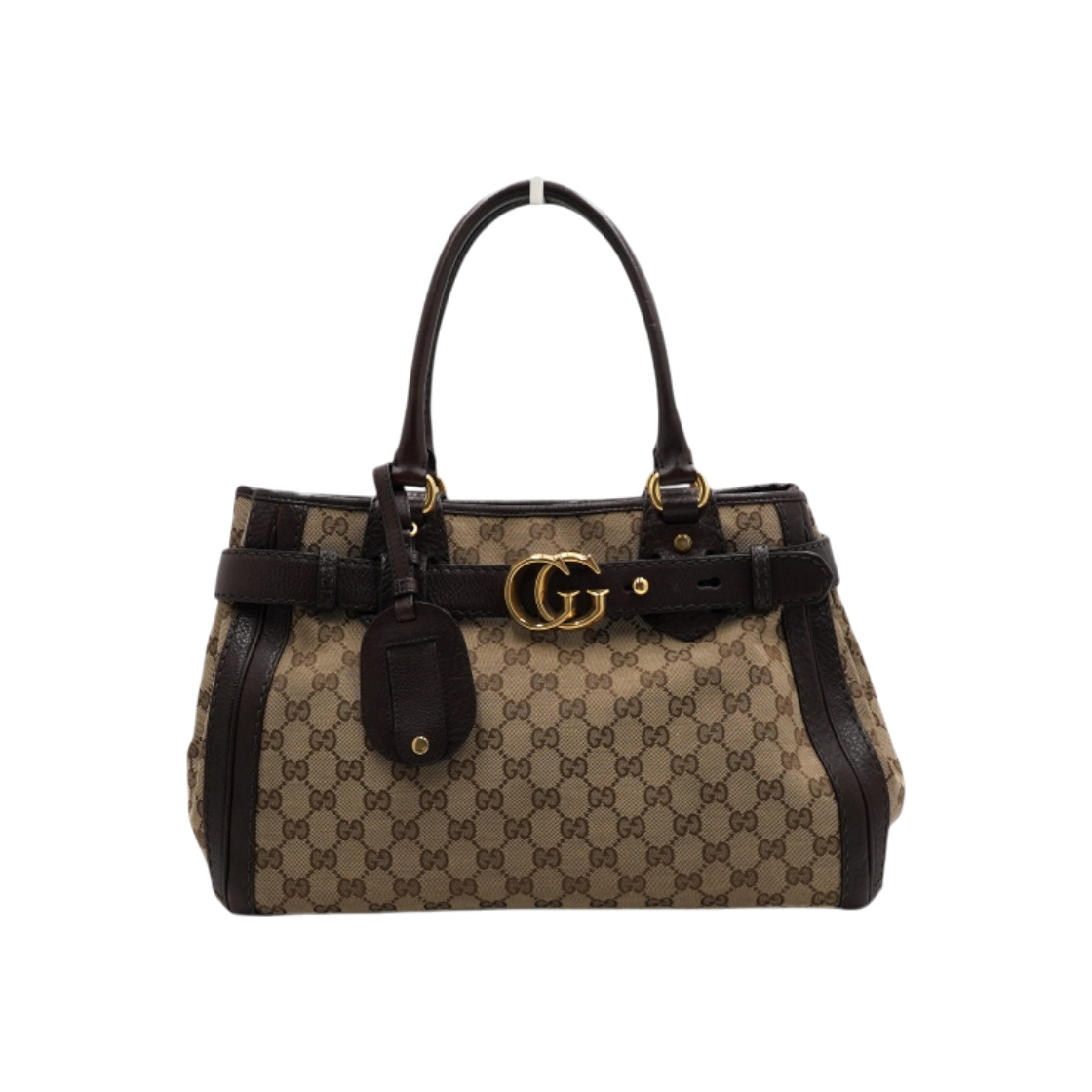ITHF9SJ53V9K Gucci G Interlocking Canvas Leather Tote Bag