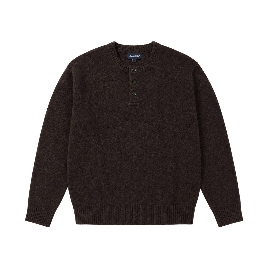 Clothes15 NUART STUDIO Arbo Henley Neck Knit Dark Brown