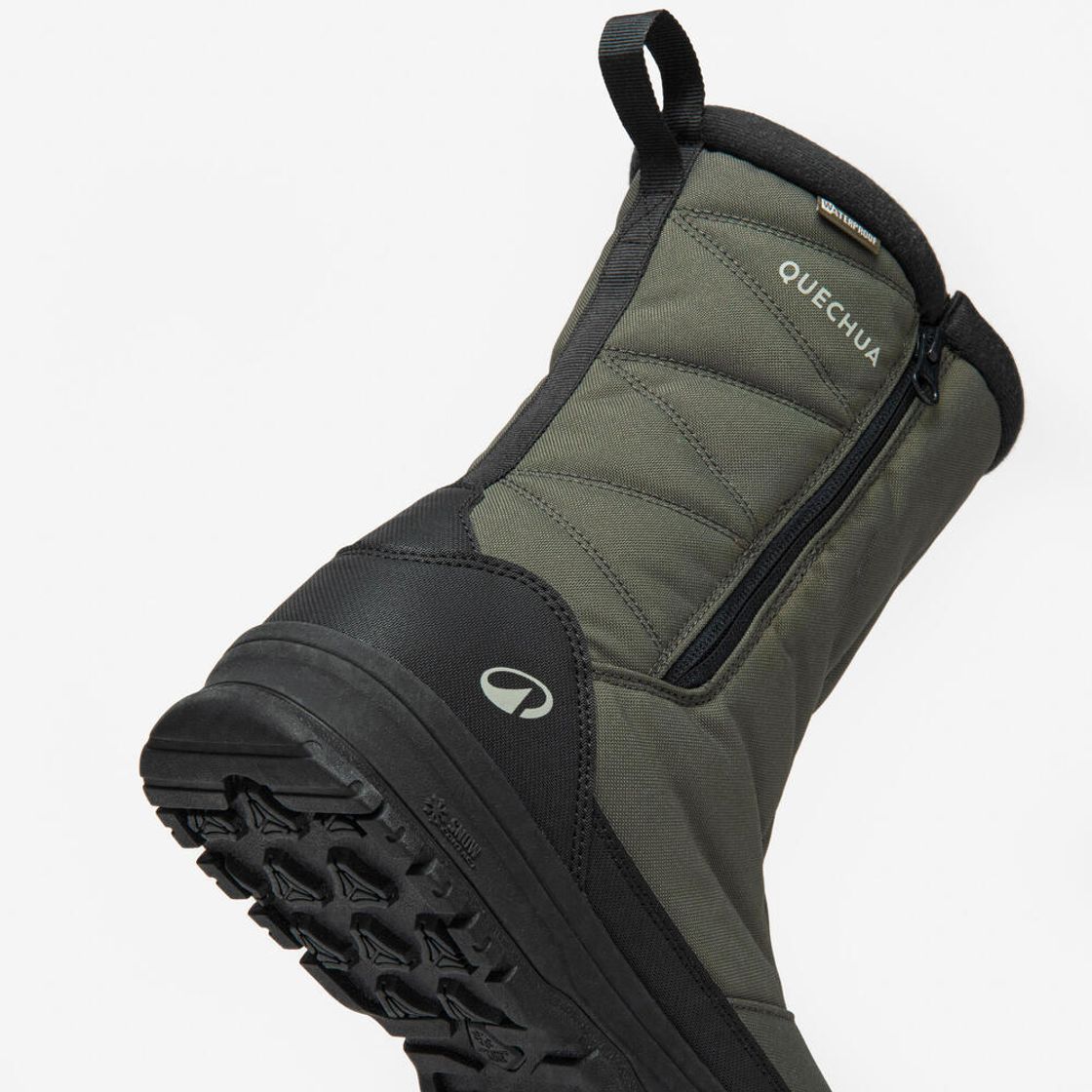 데카트론 남성 하이킹 방한방수 장목 지퍼 부츠 NH100 WP 애쉬 카키 브라운(Decathlon Men's Winter Waterproof High Zip Hiking Boots NH100 WP Ash Khaki Brown) - 2