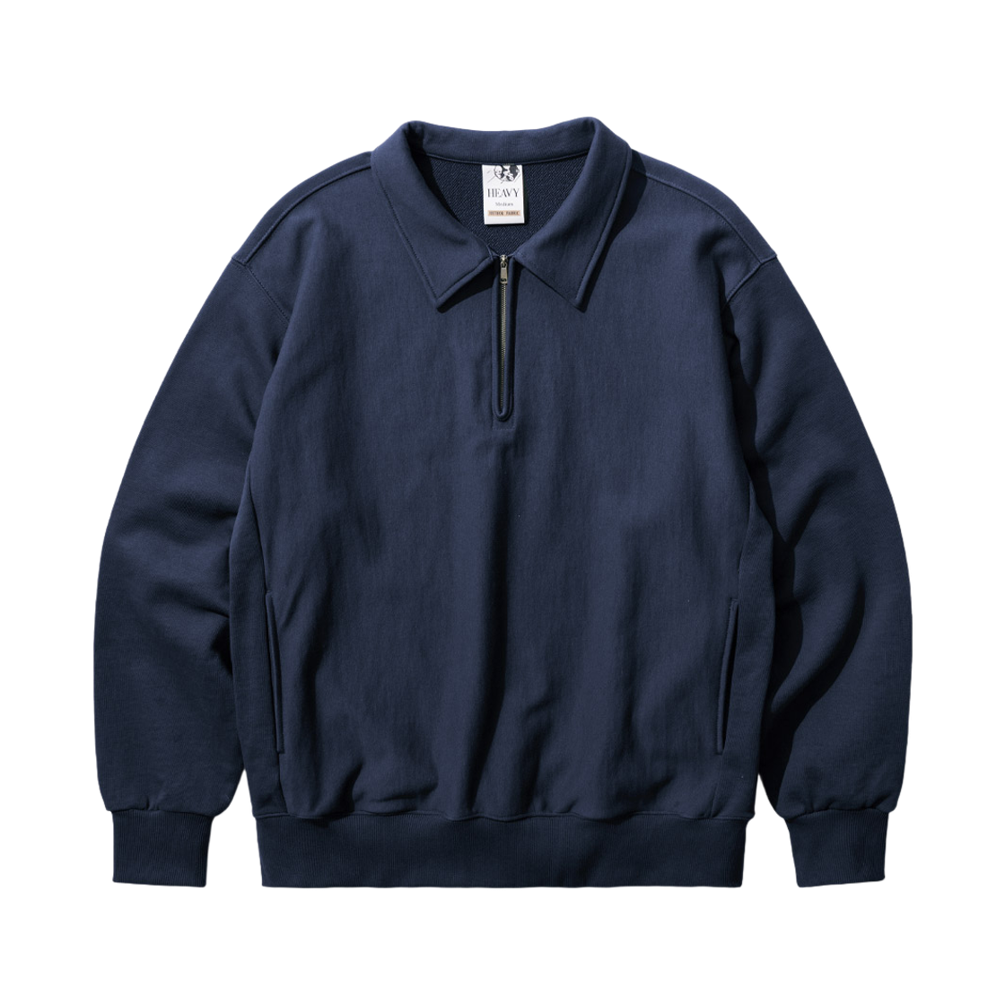 SJMT1558_navy_29 FP142 Mtor Diverse Weave Collar Sweatshirt Navy SJMT1558