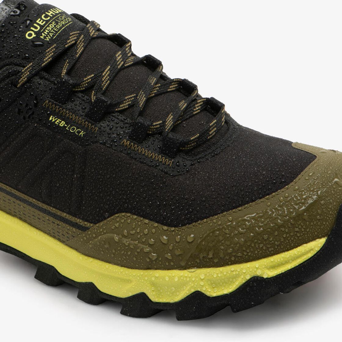 데카트론 남성 경량 방수 로우컷 하이킹화 MH500 라이트 WP 페일 아니스 그린(Decathlon Men's Lightweight Waterproof Low-Cut Hiking Shoes MH500 Light WP Pale Anise Green) - 4