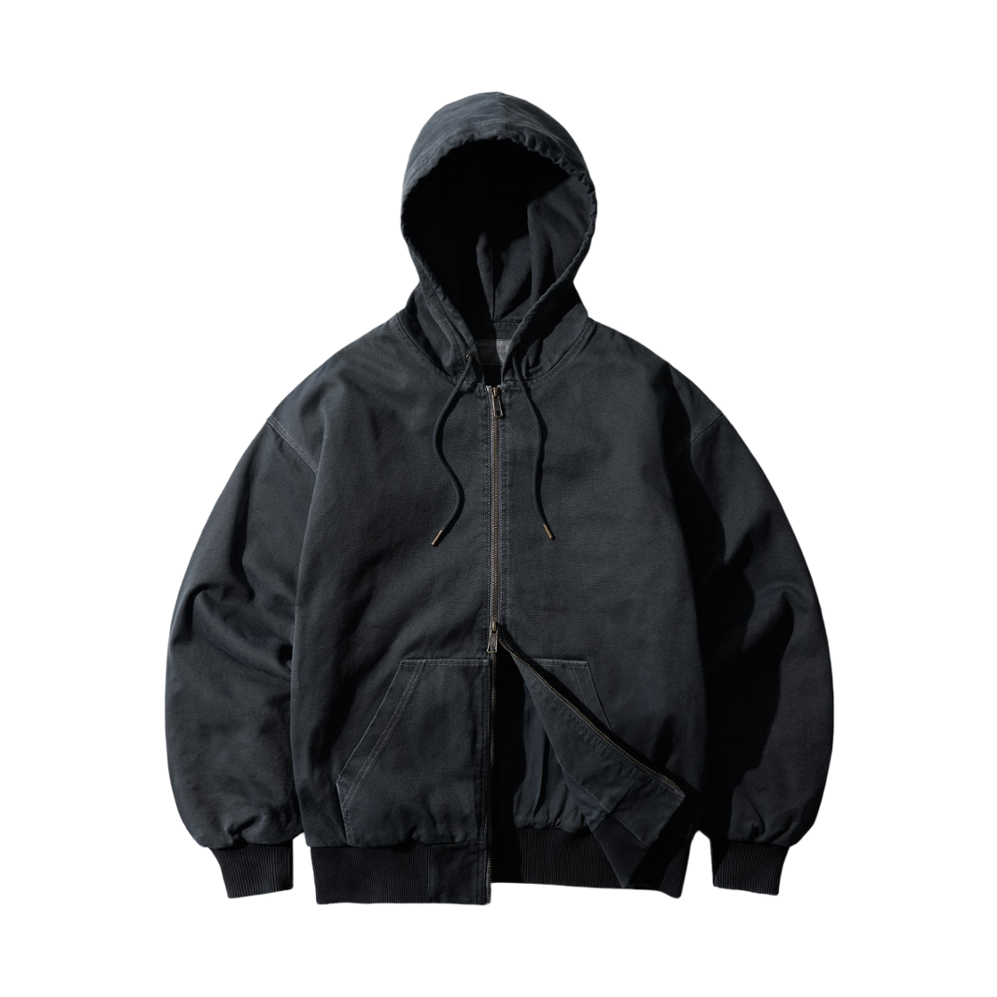 YKOT1482_stormblack_29 FP142 Worker pigment dyed hoodie jacket stormblack YKOT1482