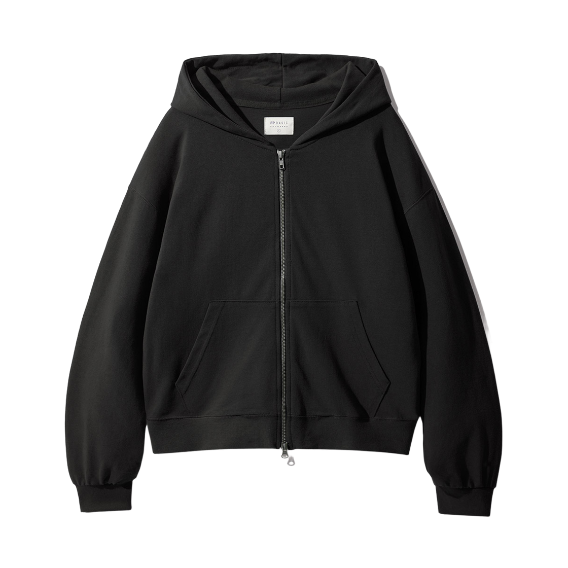 SJHD1553_black_29 FP142 Two ply light zip-up hoodie Black SJHD1553