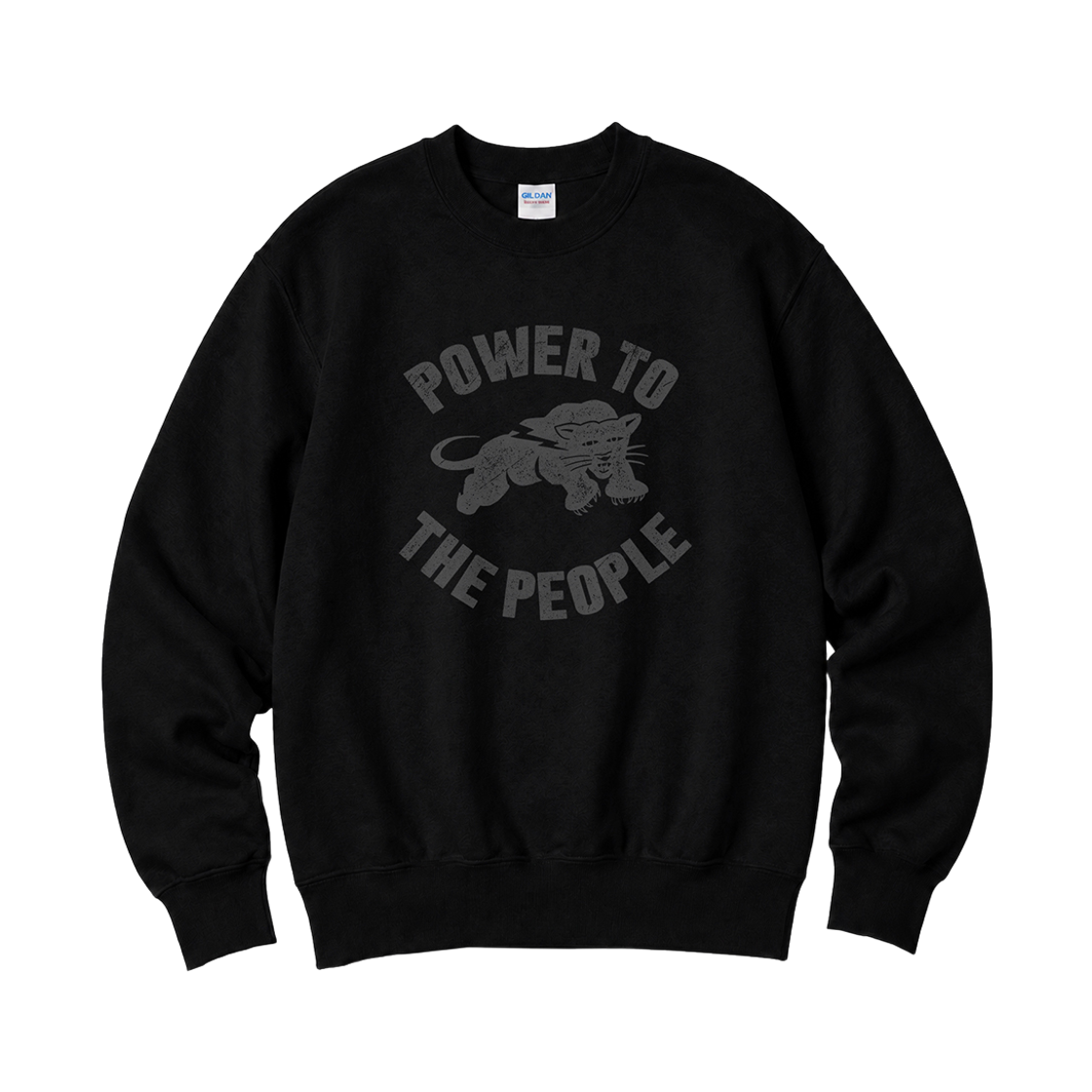 88000_copy Gildan X Vintage Collection POWER TO PEOPLE Crewneck Sweat shirt Black