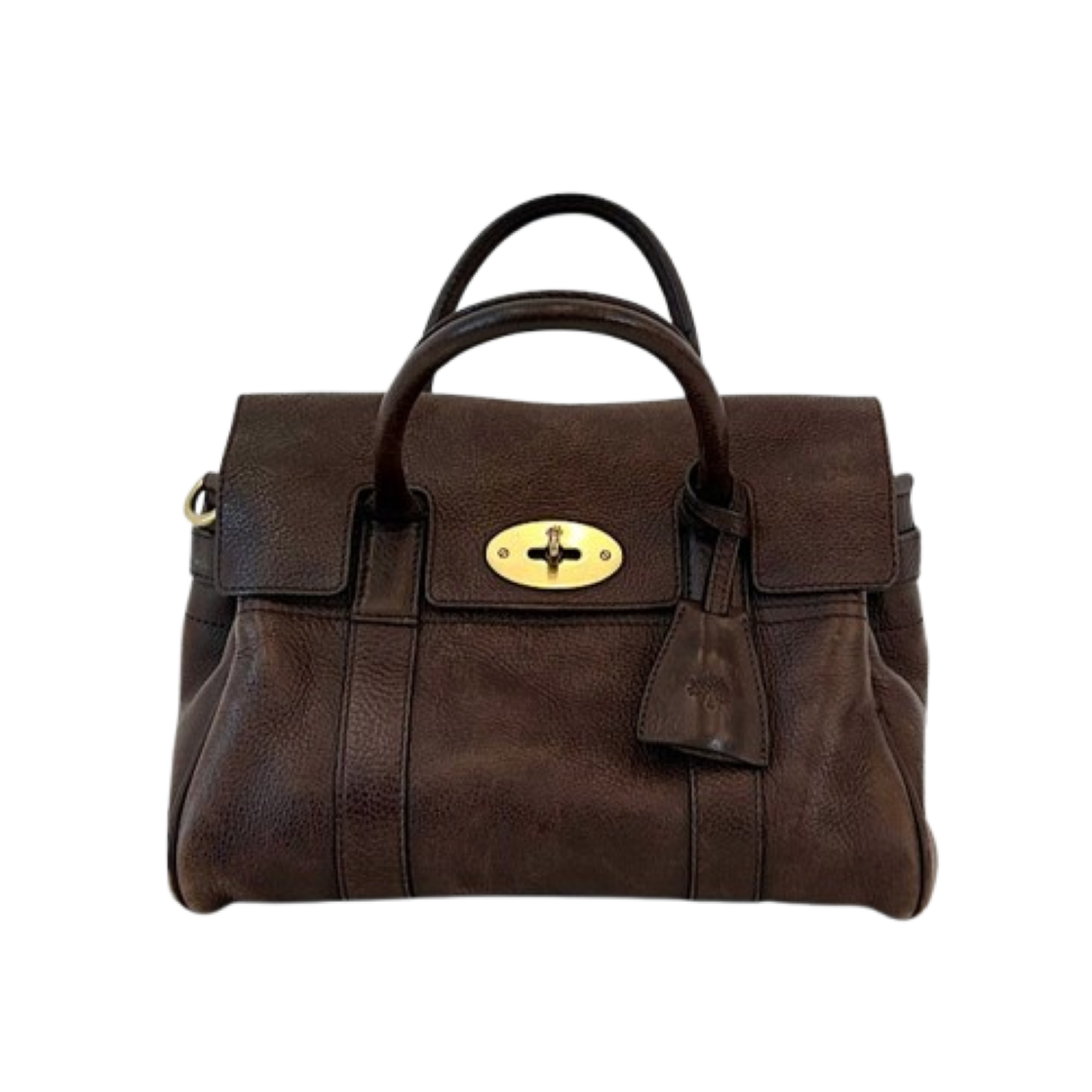 IT6PU6P76AC3 Mulberry Classic Heritage Small Bayswater Satchel Tote Bag Chocolate