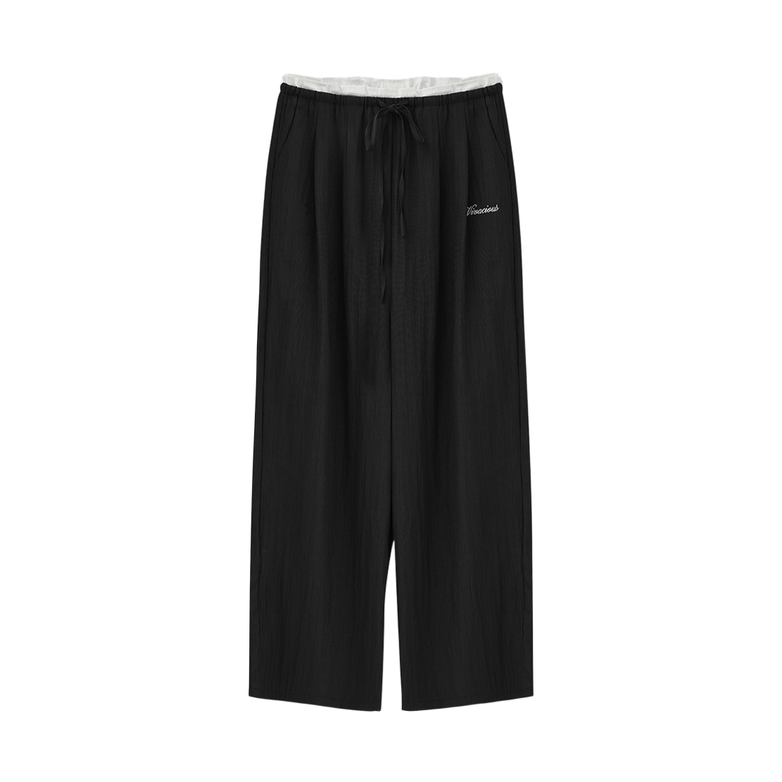 VV62PT02BK VIVACIOUS Raffine Frill Layered Pants Black
