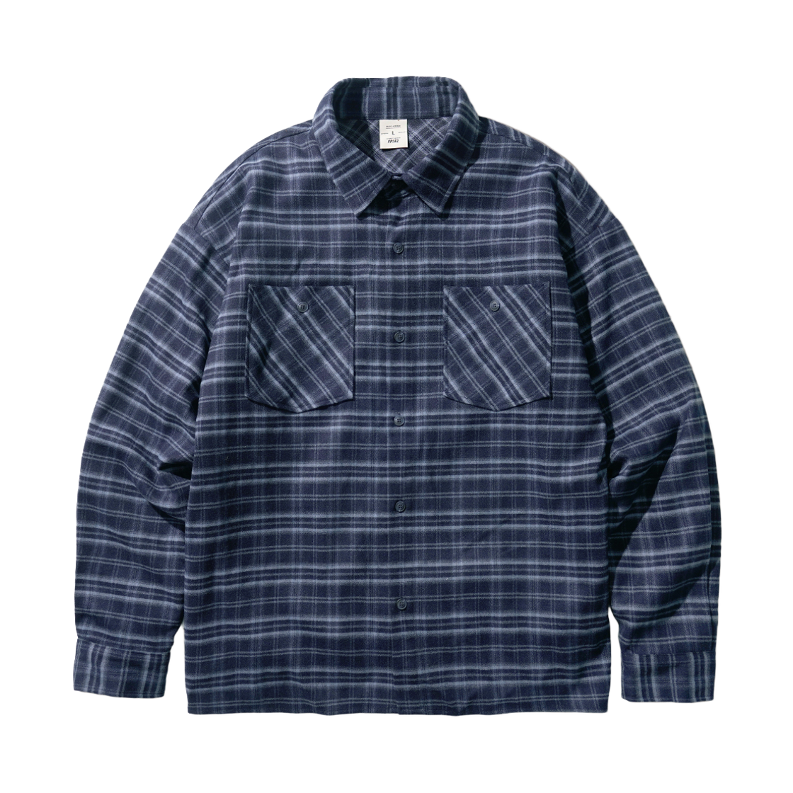 SJLS1543_navy_29 FP142 Graft Work Check Shirt Navy SJLS1543
