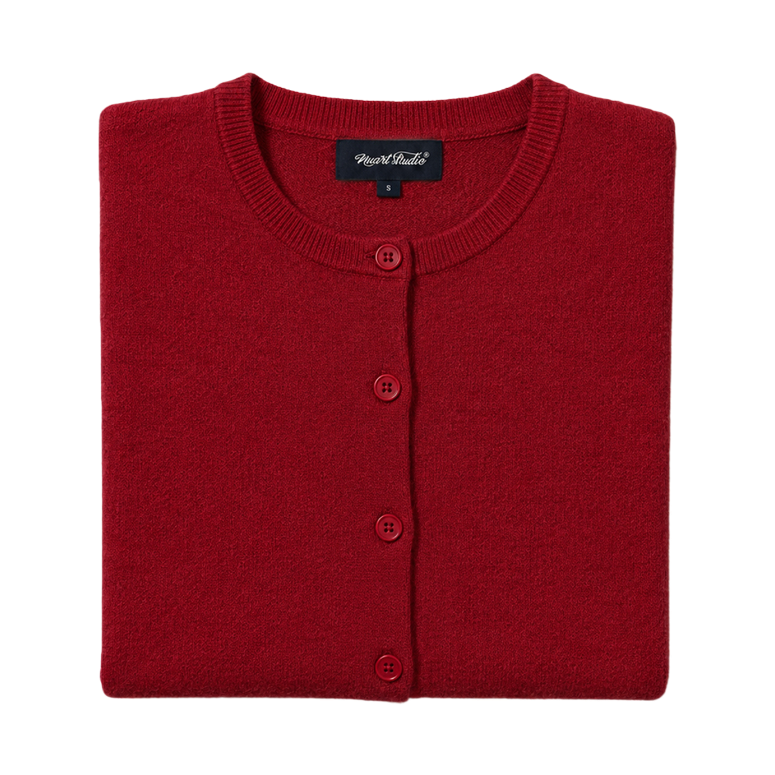 누아트 스튜디오 우먼 레이어 크롭 가디건 레드(NUART STUDIO Women's Layer Cropped Cardigan Red) - 2
