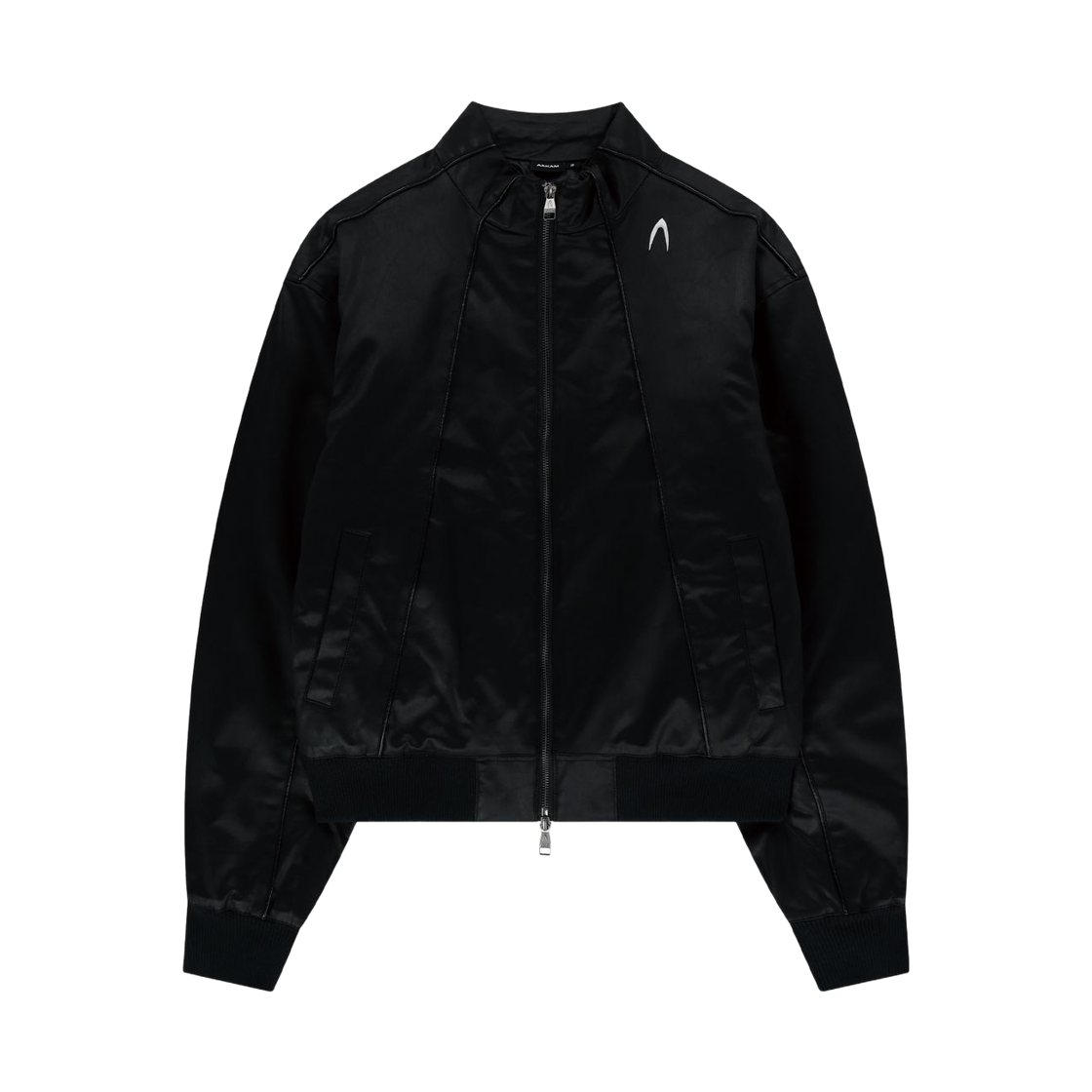 아캄 파이핑 레더 블루종 블랙(Aakam Piping Leather Blouson Black)
