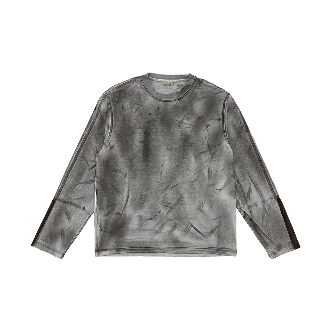 B6CLS01BRN BLR Rough Dyed Contrast Long Sleeve Brown