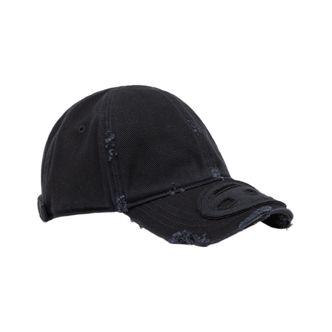 A235110PFAA-9XX Diesel Cotton Twill Cap with Distressed Details Black