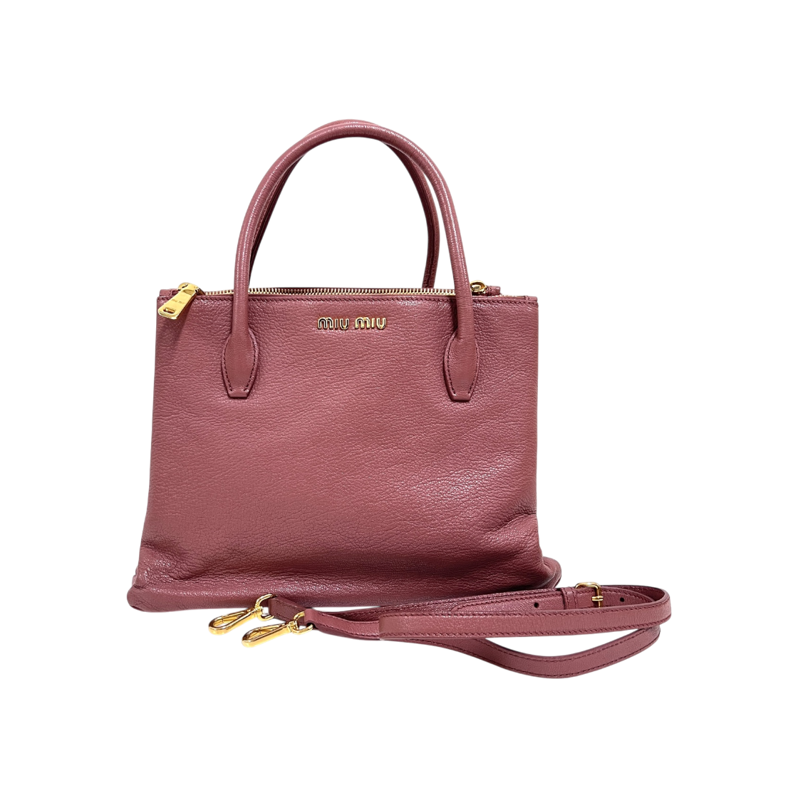 IT86MGWA2FQC Miu Miu Pink Leather Tote Bag