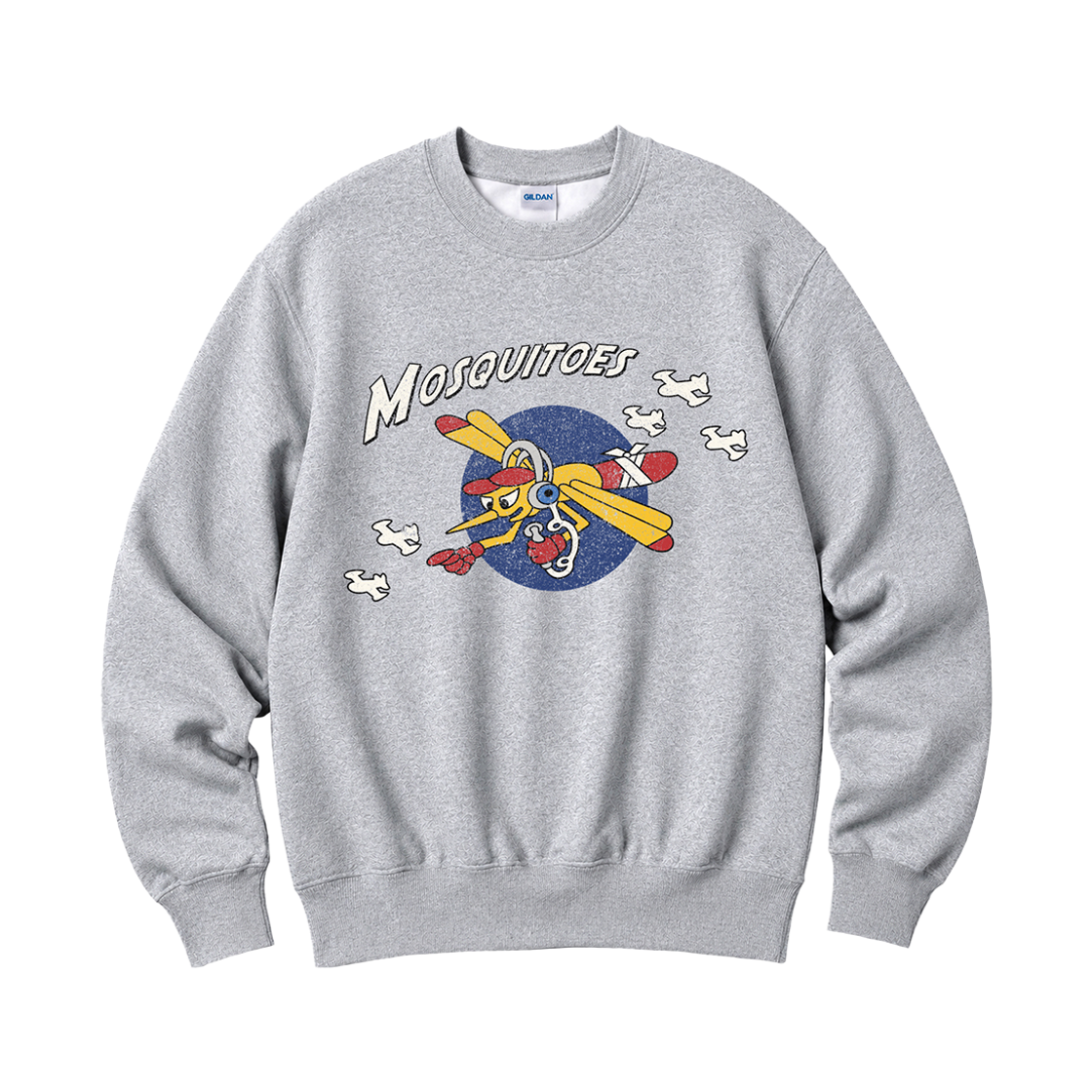 88000_copy Gildan X Vintage Collection MOSQUITOES Crewneck Sweat shirt Grey