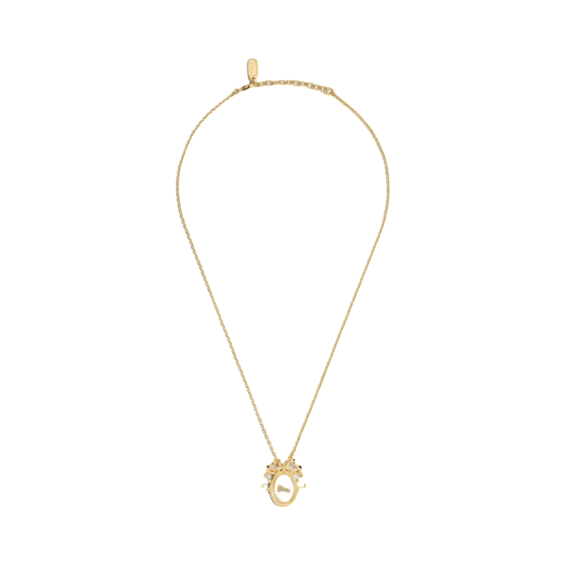 N3647WOMMP-D301 (W) Dior Medaillon Necklace Gold Finish Metal And Mother Of Pearl Gold White