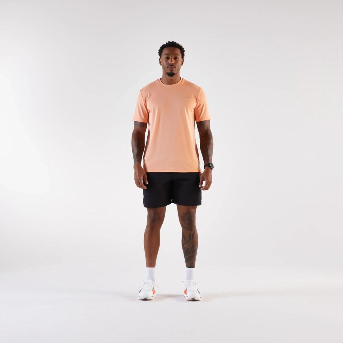 데카트론 남성 러닝 반팔 티 런 드라이 500 피치 오렌지(Decathlon Men's Running Short Sleeve T-Shirt Run Dry 500 Peach Orange) - 7