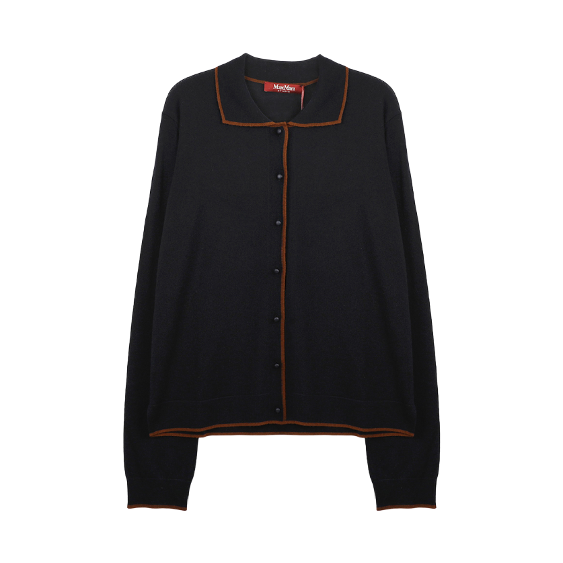 TARGA-014 (W) Max Mara Studio Targa Wool and Silk Yarn Cardigan Navy