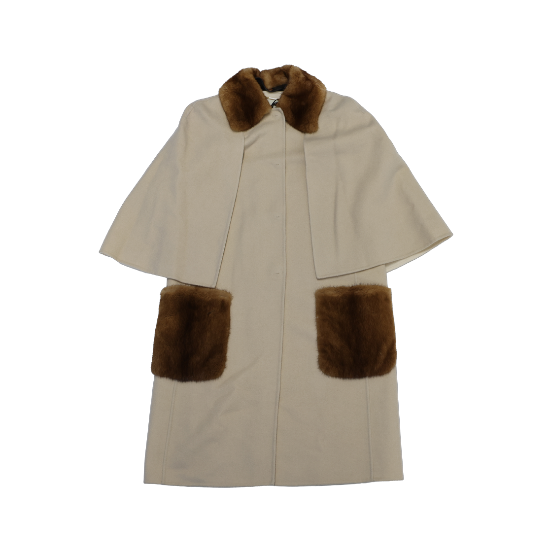 ITUUEIILET38 Fendi Cashmere Coat Ivory