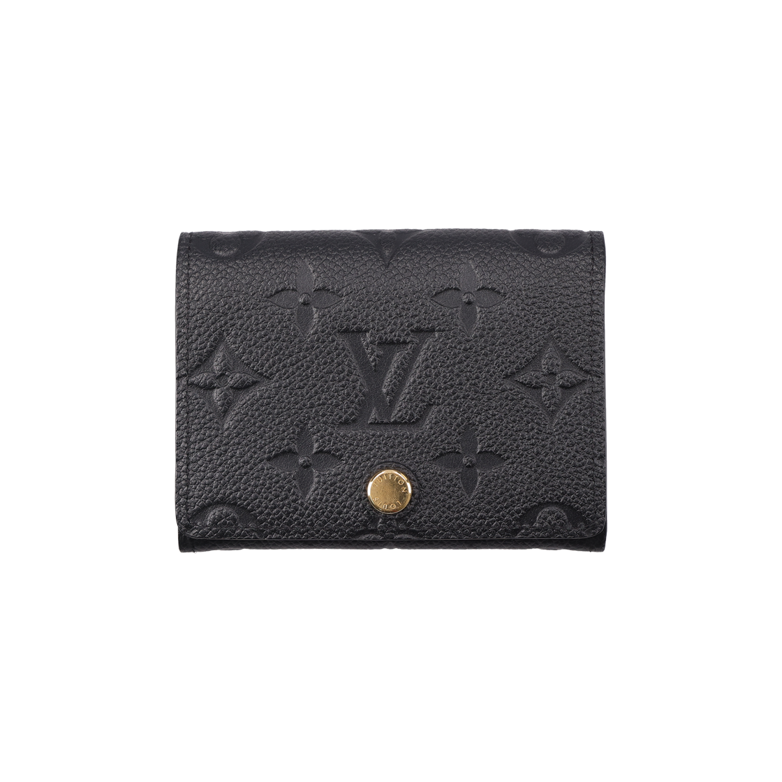 ITNF44C39442 Louis Vuitton Monogram Embossed Leather Business Card Holder Black