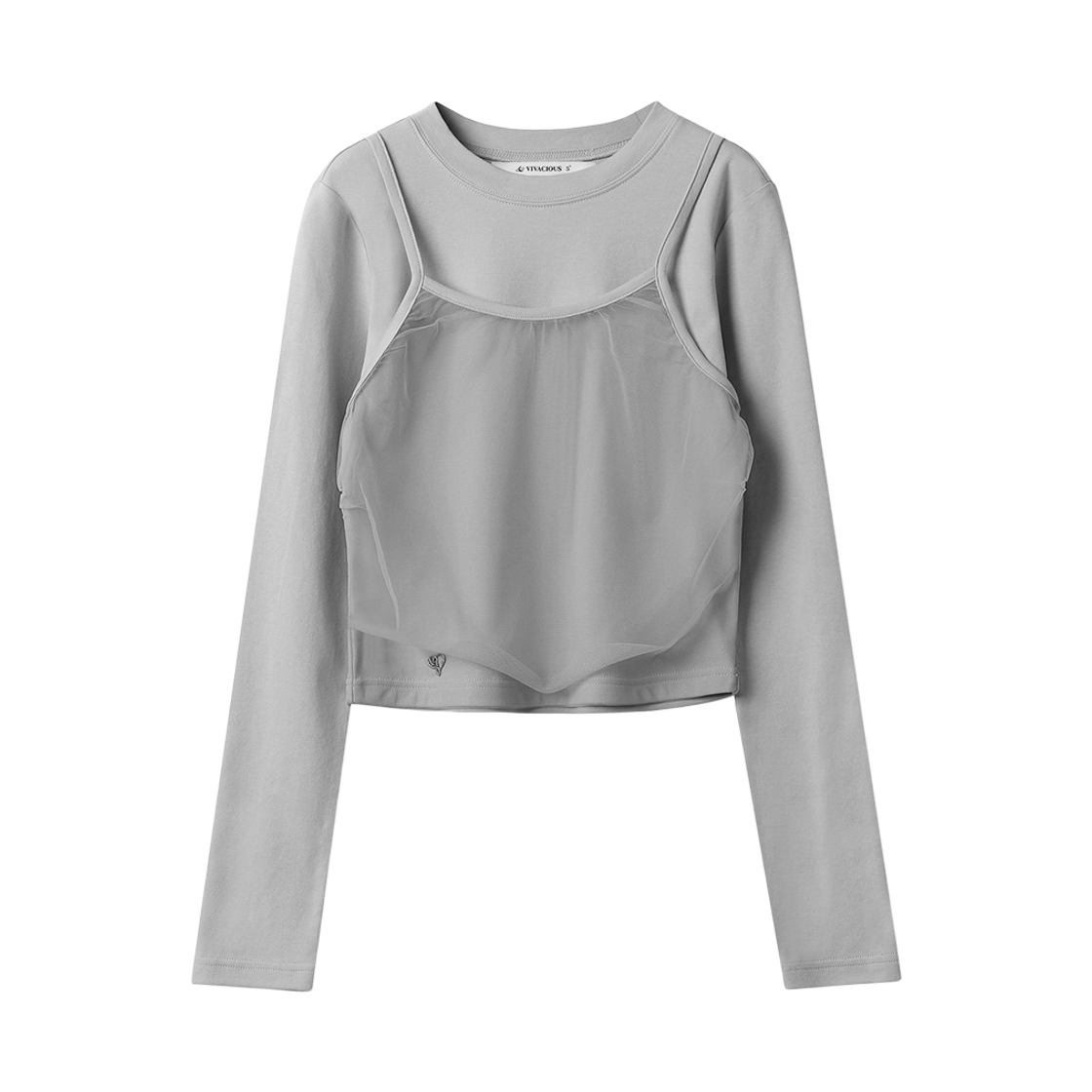 VV43TS02LTG VIVACIOUS Tinker Bell Long Sleeve LIGHT GREY