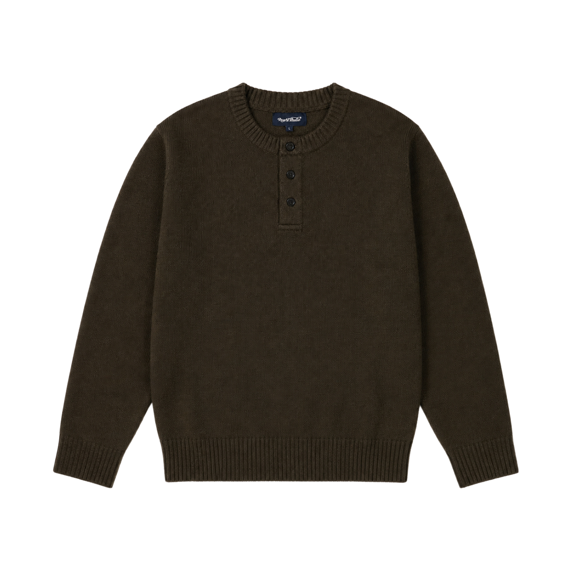Clothes13 NUART STUDIO Arbo Henley Neck Knit Khaki