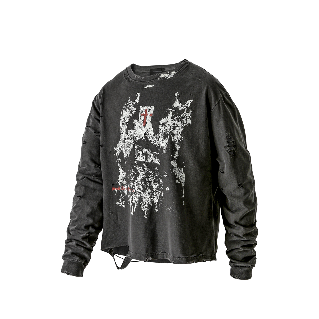 로어링라드 글로리아 디스트로이드 롱 슬리브 블랙(ROARINGRAD Gloria Destroyed Long Sleeve Black) - 1