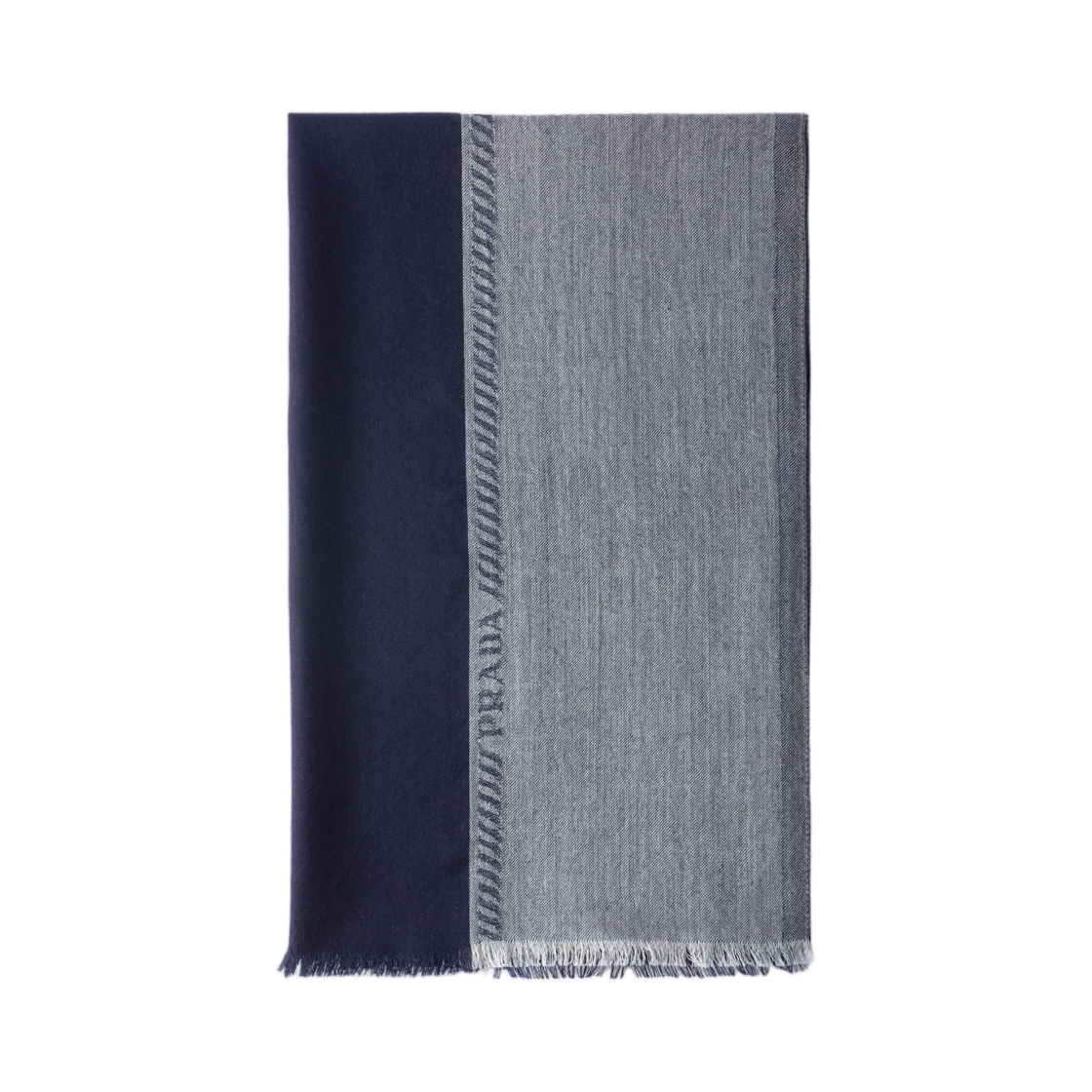 2FS184-1DDK-F0H9Q Prada Wool and Silk Stole Blue Grey