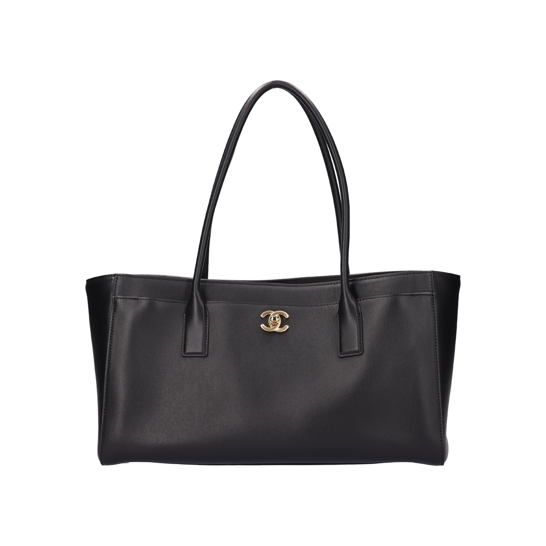 IT76GVJKN8DR Chanel Small Shopping Bag in Calfskin Black