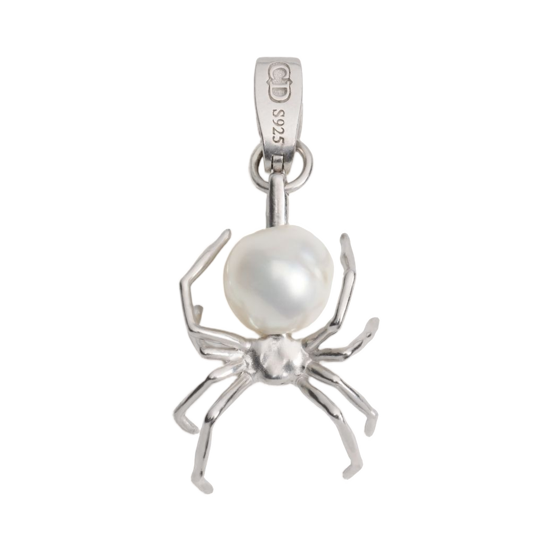 V2119HOMST-D991 Dior Charm Spider Pendant Freshwater Pearls Silver