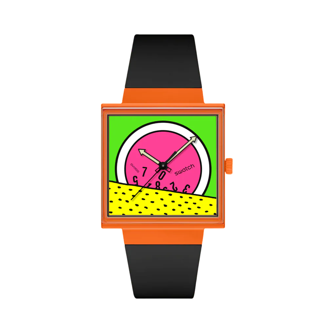SO34Z101 Swatch Break Time Black Yellow Print