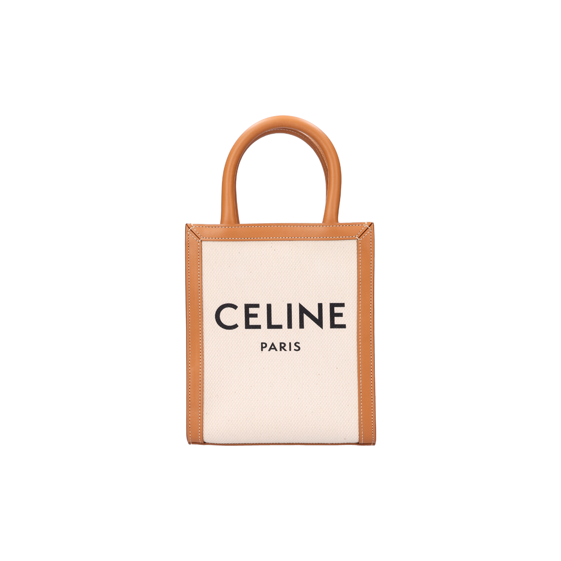 ITAU5FLGW8OE Celine Mini Vertical Cabas Printed Textile Calfskin & Natural Tan