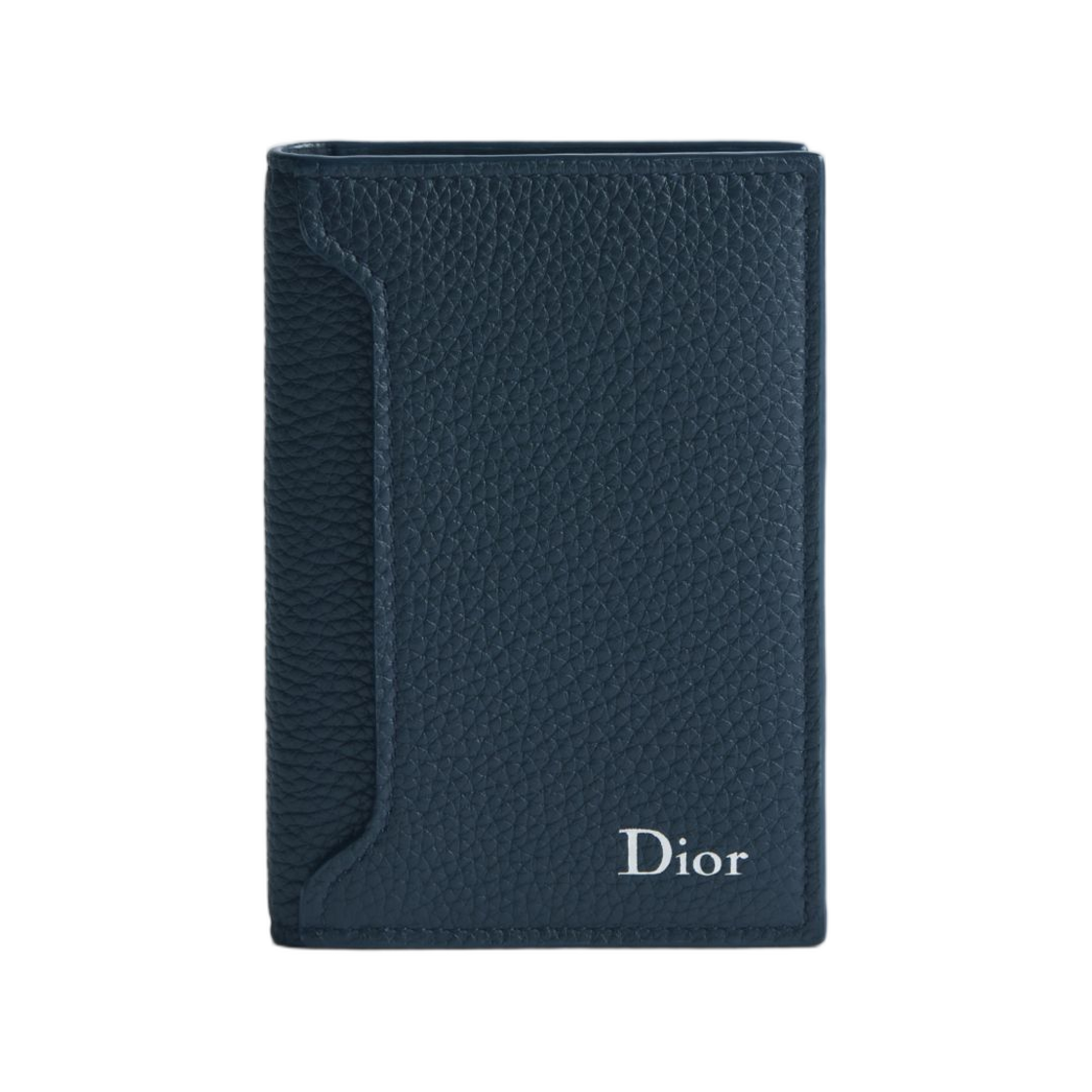 2LLCH204MAK-H541 Dior Arch Bifold Card Holder Grained Calfskin Navy Blue