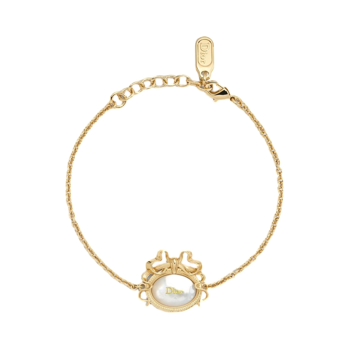 B3565WOMMP-D301 (W) Dior Medaillon Bracelet Gold Finish Metal And Mother Of Pearl Gold White