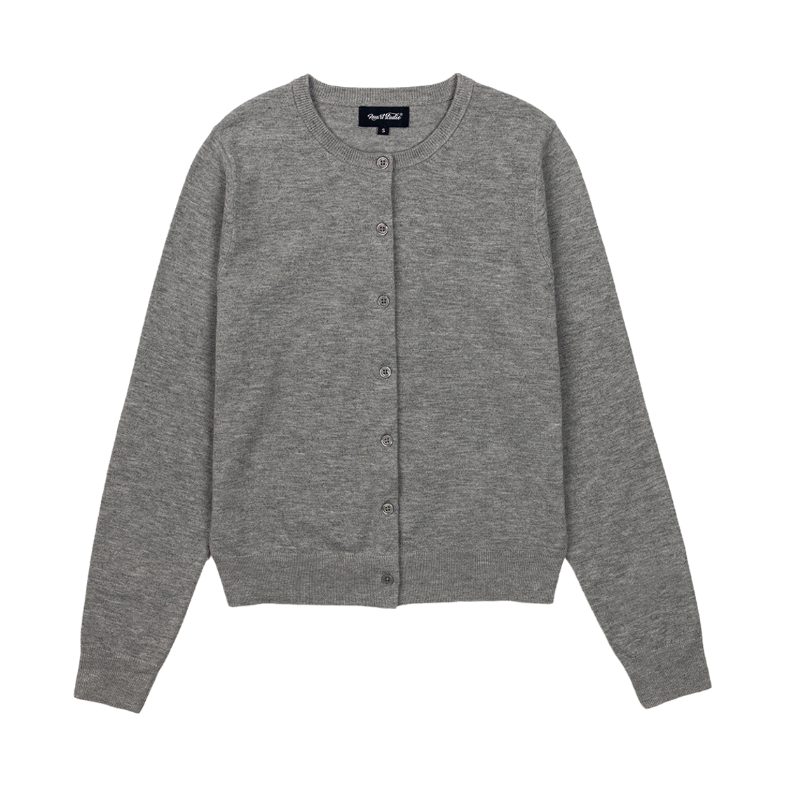 Clothes02 NUART STUDIO Women's Layer Cropped Cardigan Melange Gray