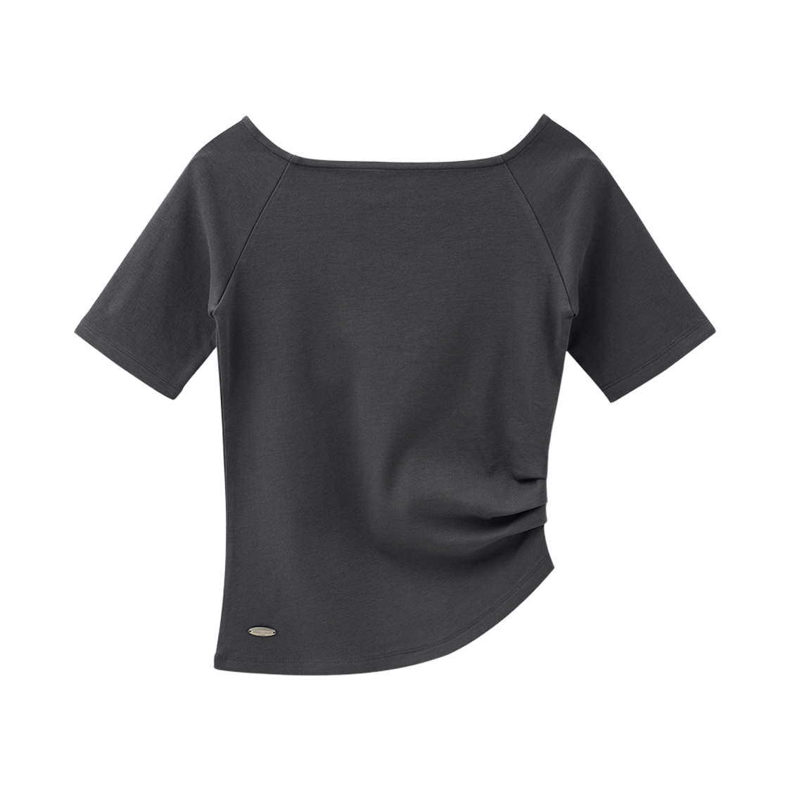 VV62TS03CH VIVACIOUS Divin Boat Neck Side Tuck T-shirt CHARCOAL