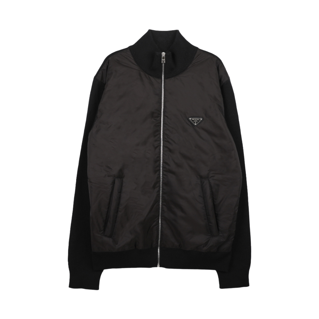 UMG116-U98-F0002 Prada Wool Zip Up Cardigan Black