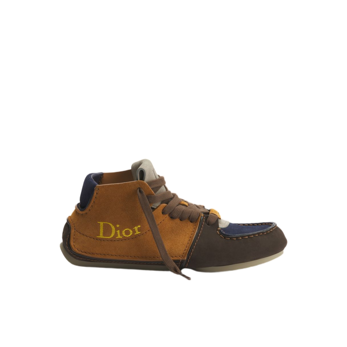 3BO397ACO-H741 Dior Rody Lace Up Boots Nubuck & Suede Calfskin Brown Light Brown Navy Blue