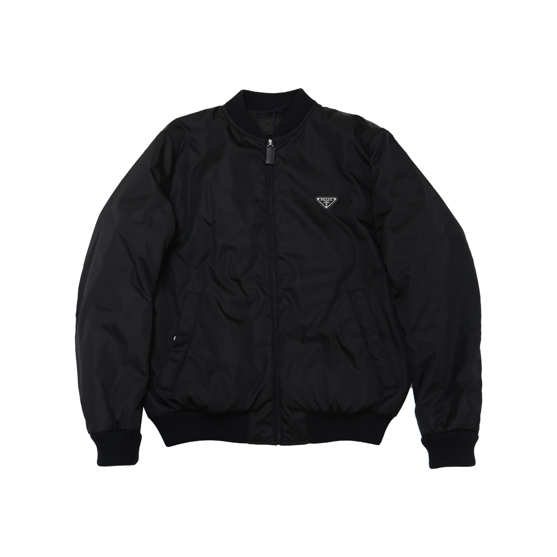 IT3MSBARQPR7 Prada Nylon Bomber Jacket Black