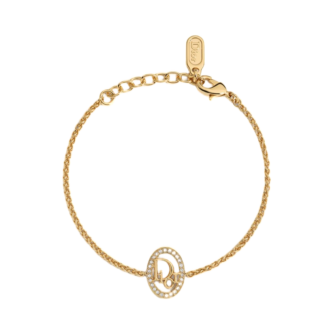 B3540WOMCY-D319 (W) Dior Oblique Bracelet Gold Finish Metal And Crystals Gold