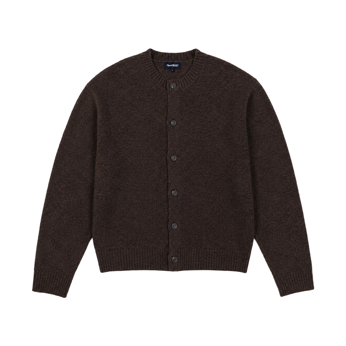 Clothes08 NUART STUDIO Arbo Round Neck Cropped Cardigan Dark Brown