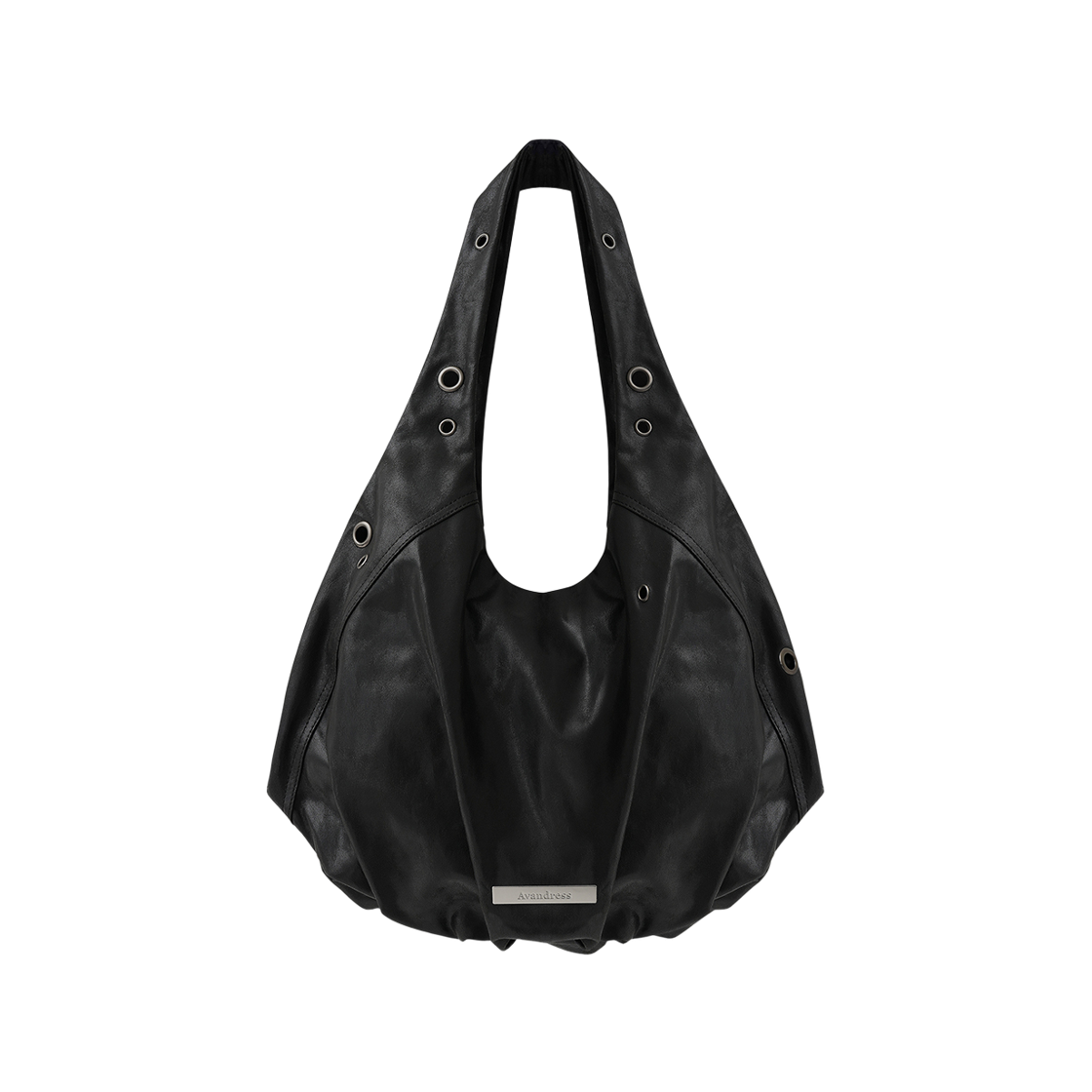 AV60AC03CRBR AVANDRESS Vintage Washed Curve Bag CRACK BLACK