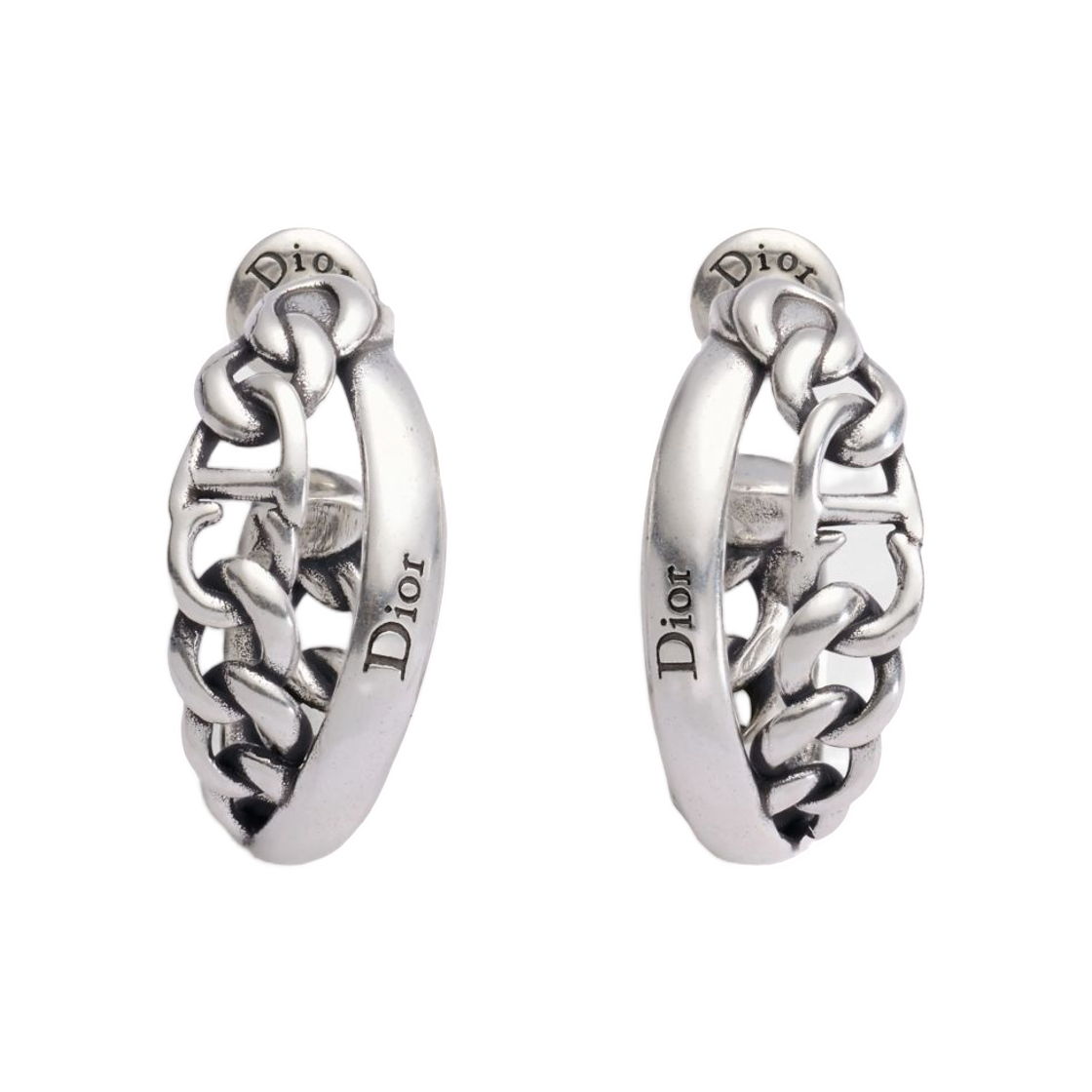 E4900HOMST-D906 Dior Stack Earrings Antique Finish Silver