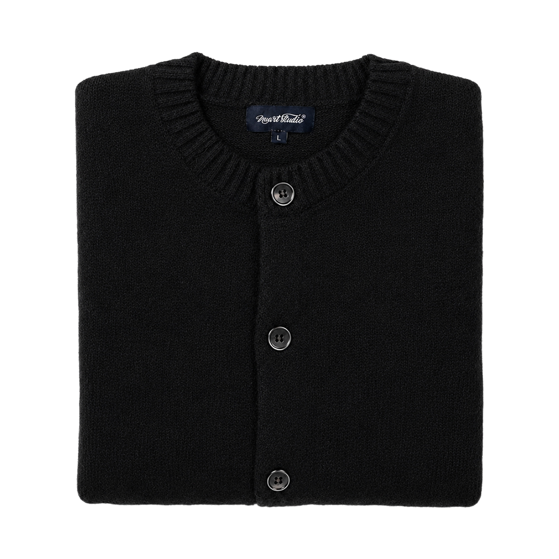 누아트 스튜디오 아르보 라운드 크롭 가디건 블랙(NUART STUDIO Arbo Round Neck Cropped Cardigan Black) - 2