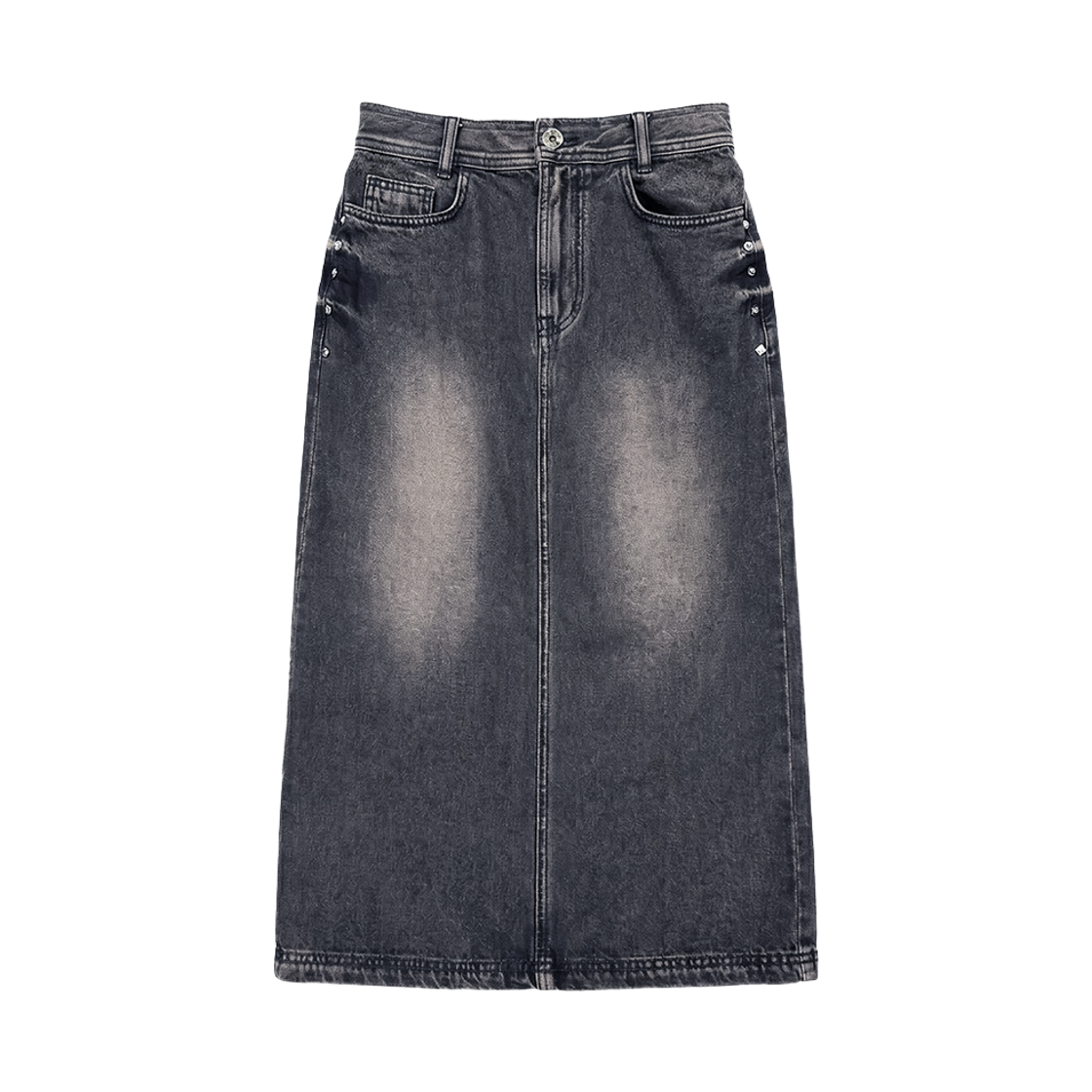 비엘알 트레이스 데님 롱 스커트 그레이(BLR Trace Denim Long Skirt Grey)
