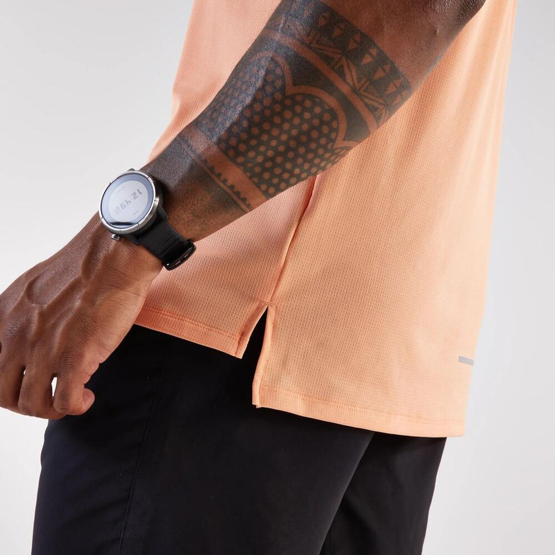 데카트론 남성 러닝 반팔 티 런 드라이 500 피치 오렌지(Decathlon Men's Running Short Sleeve T-Shirt Run Dry 500 Peach Orange) - 5
