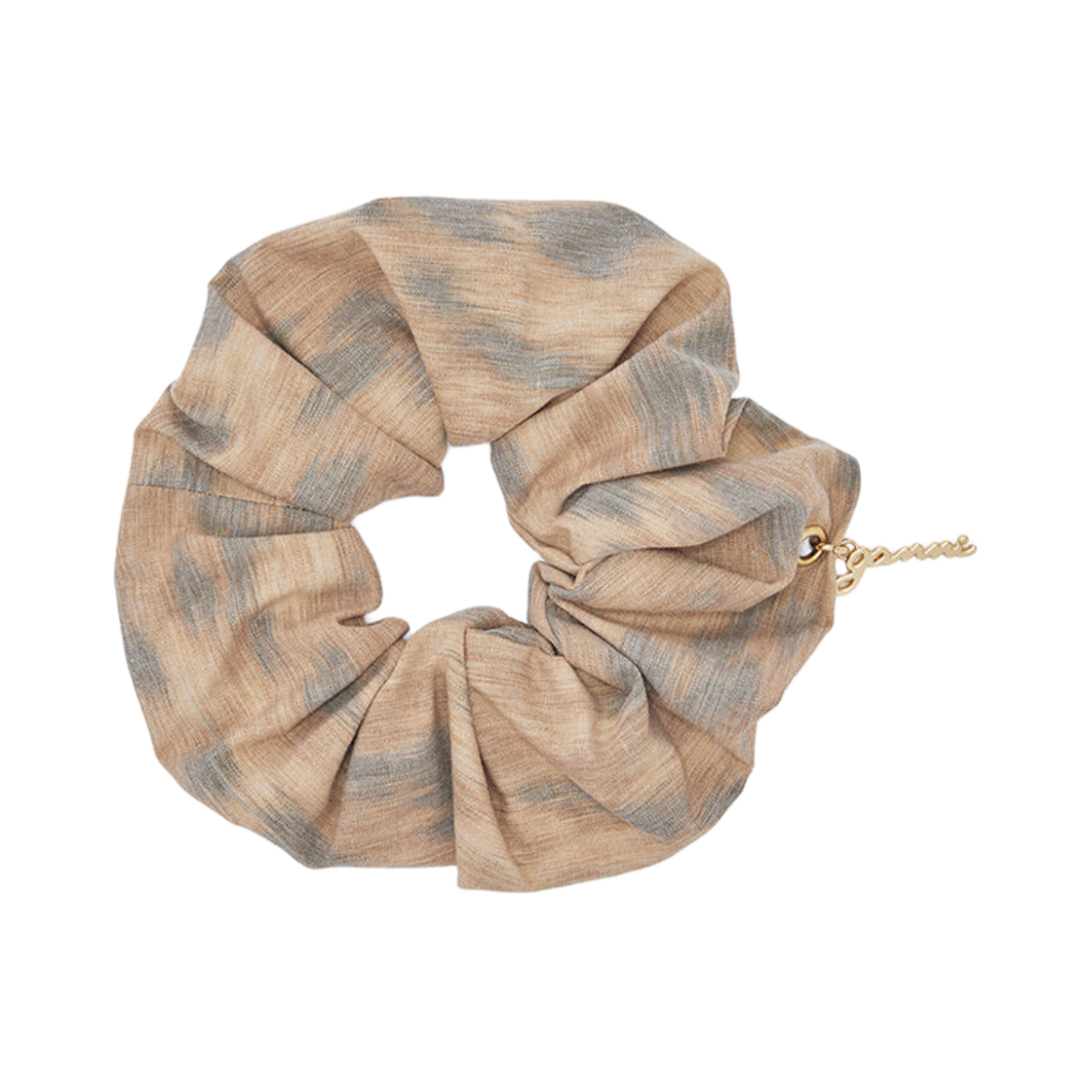 B3020198-ZZT (W) Ganni Scrunchie in Printed Cotton Burro